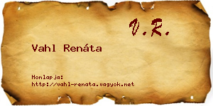 Vahl Renáta névjegykártya